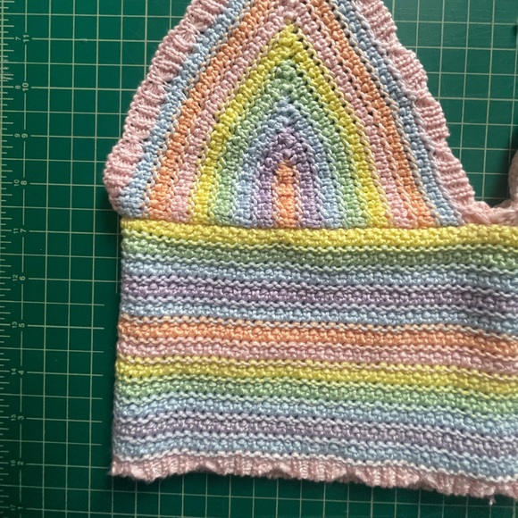 Sincerely Jules Pastel Rainbow Knit Crop Top NWT - Picture 3 of 8